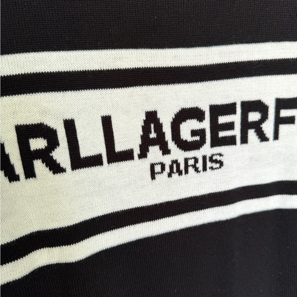 NWT Karl Lagerfeld Black and White Crewneck Sweater Size Medium - Picture 4 of 5